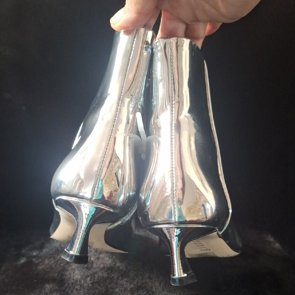 Gianni Bini Metallic Silver Ankle Booties - Picture 4 of 7